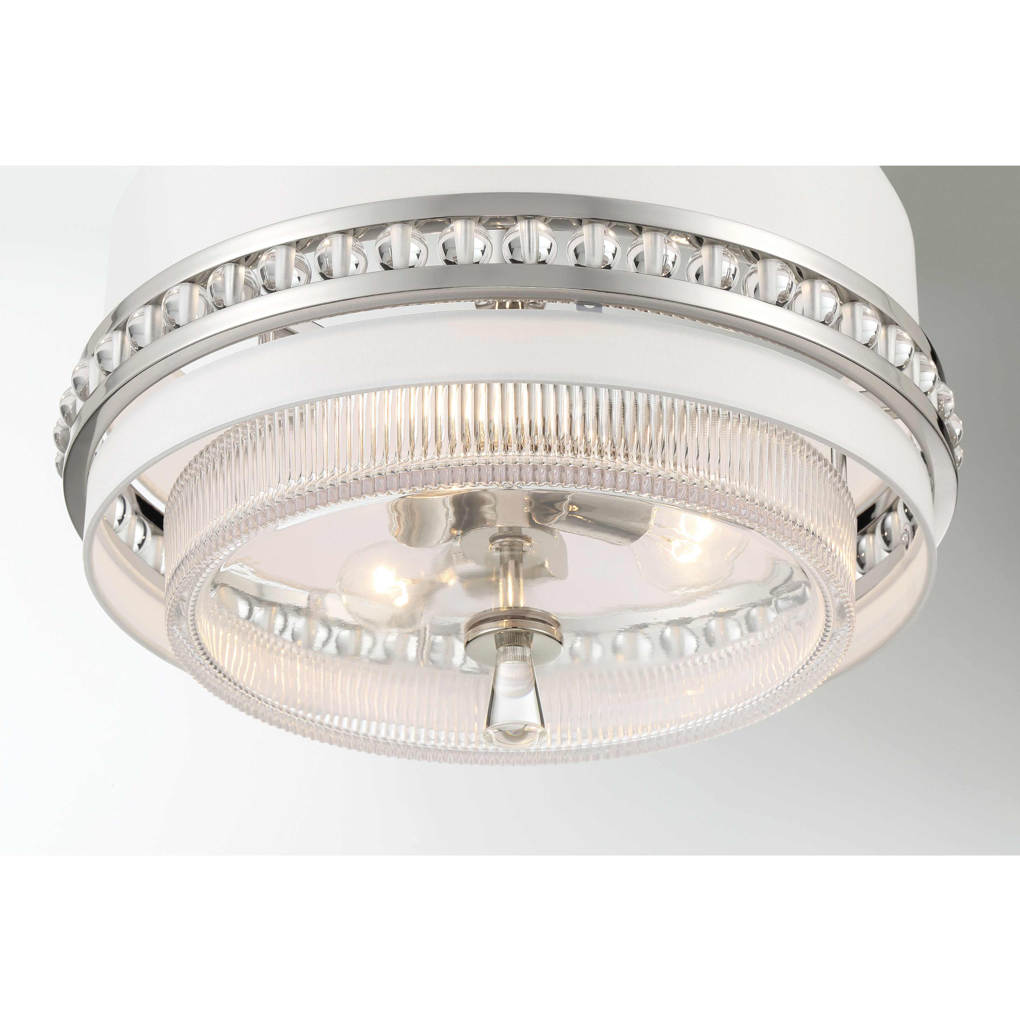 Sutton 3 Light 18.38 inch Polished Nickel Semi Flush And Pendant Ceiling Light