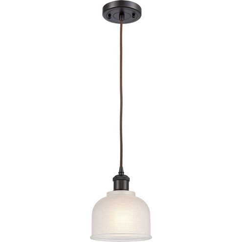 Ballston Dayton 1 Light 6 inch Oil Rubbed Bronze Mini Pendant Ceiling Light in White Glass, Ballston