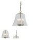 Greenwich 3 Light 10 inch Pewter Bell Jar Pendant Ceiling Light in Satin Nickel
