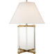 J. Randall Powers Cameron 28 inch 150 watt Crystal with Gild Table Lamp Portable Light in Linen
