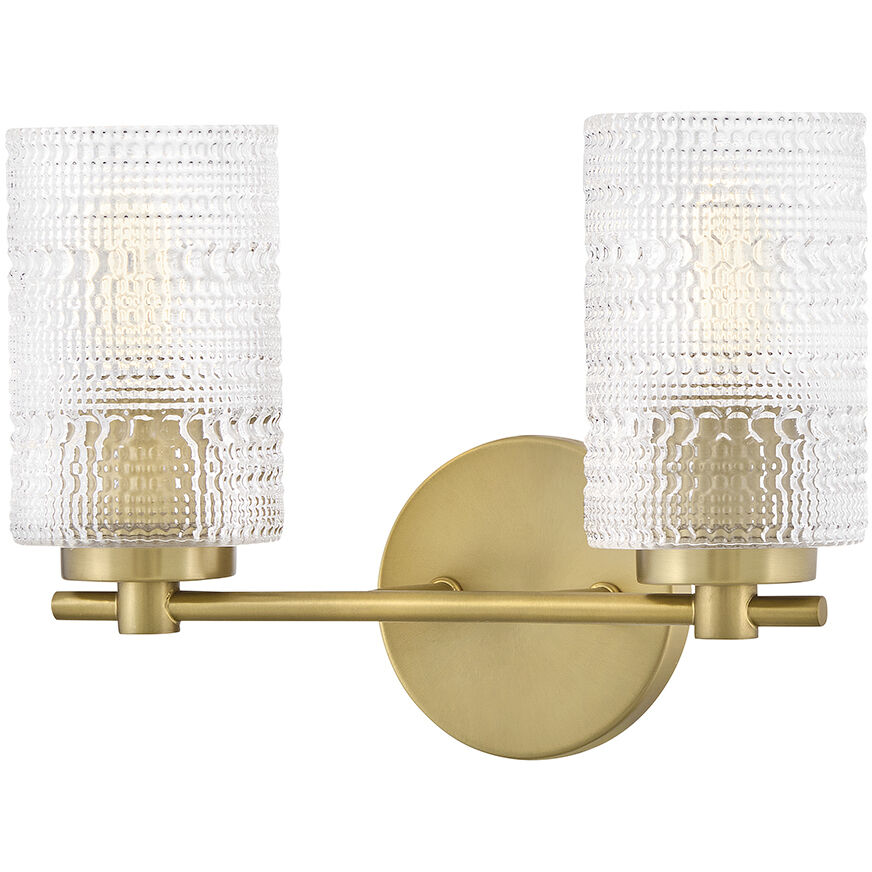 Mabel 2 Light 14 inch Lacquered Brass Bath Light Wall Light