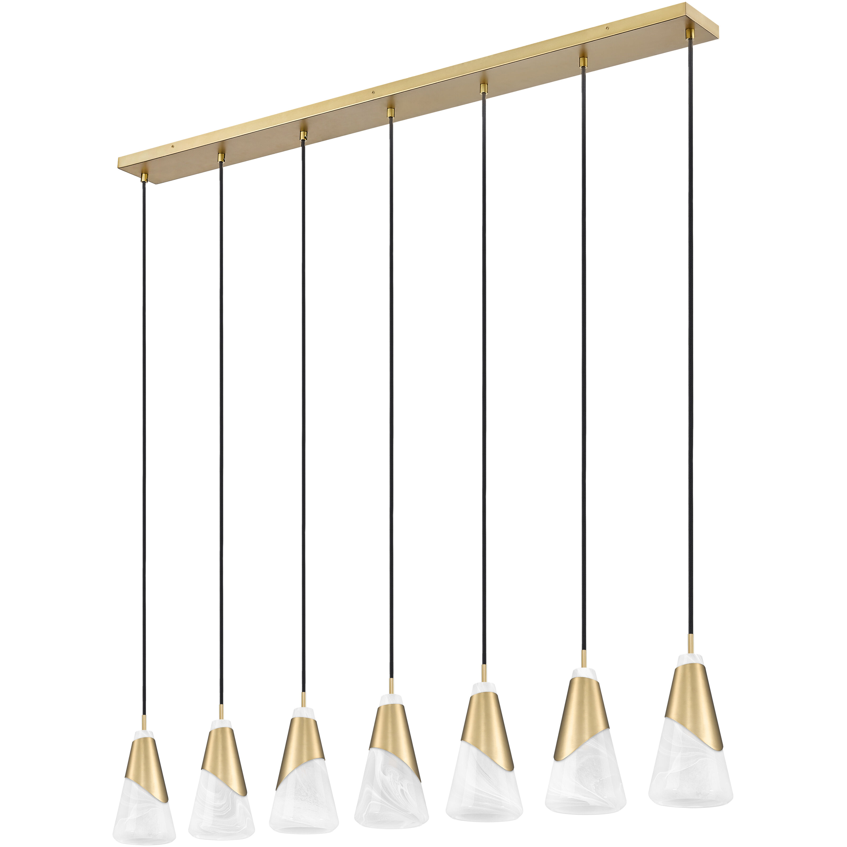 Aimie Linear Chandelier Ceiling Light in Modern Gold