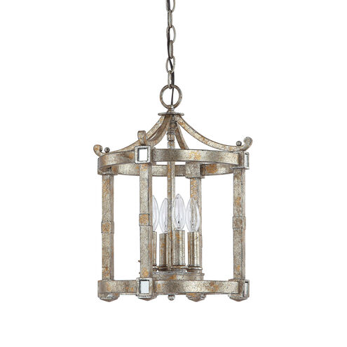 Capital Lighting Palazzo 4 Light Foyer in Silver and Gold Leaf with Antique Mirrors 9161SG