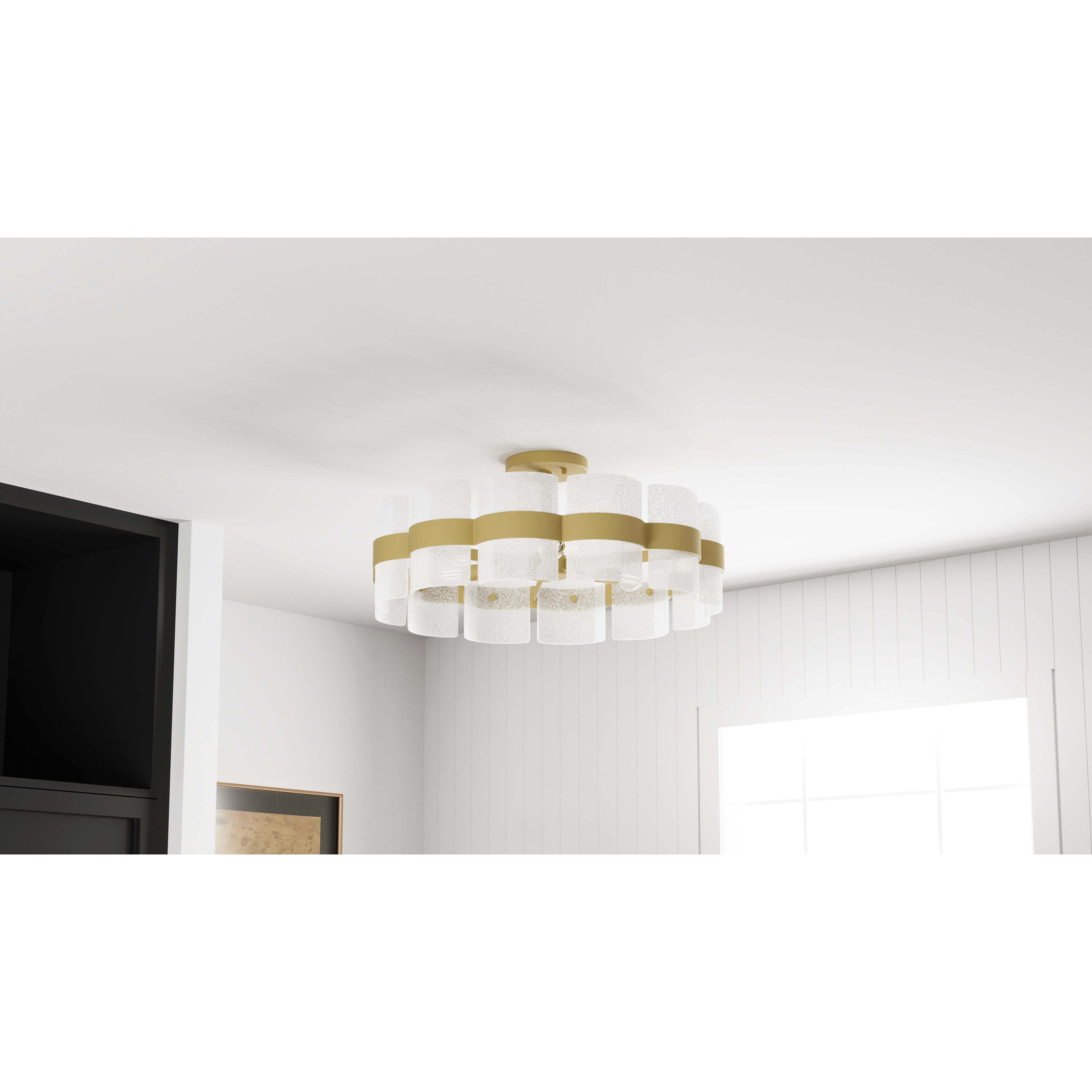 Sweeney 6 Light 30 inch Soft Gold Semi-Flush Mount Ceiling Light, Extra Large