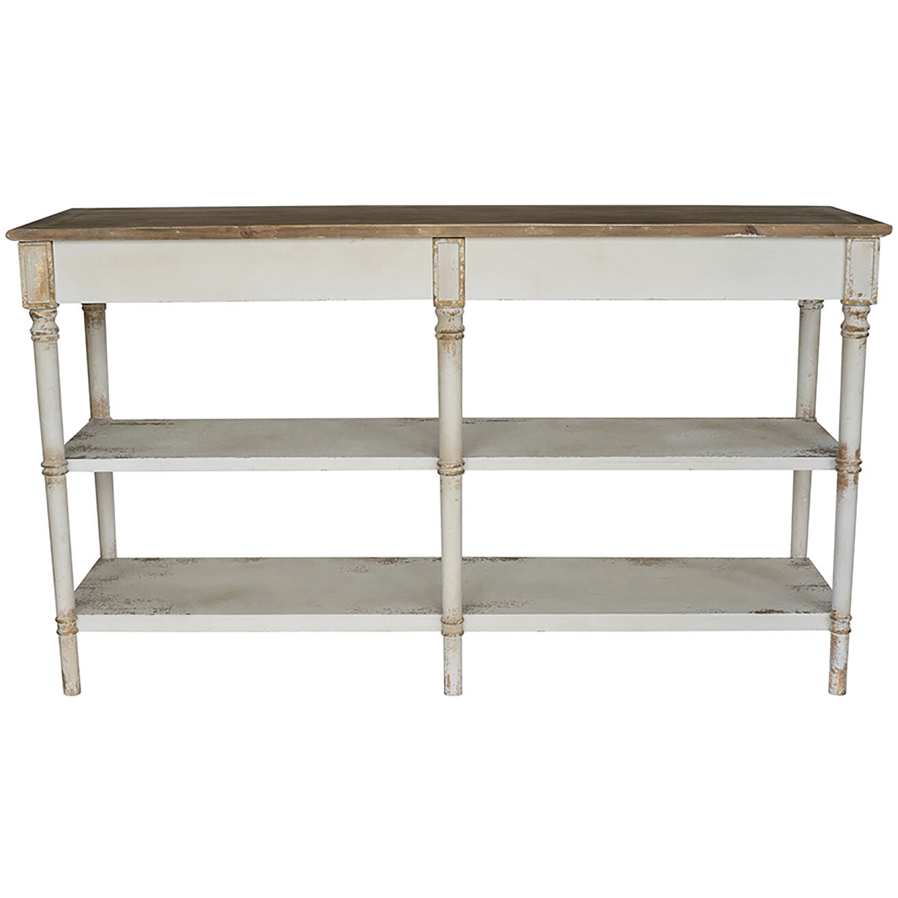 Anita 63 X 19.7 inch Distressed White and Beige Console Table