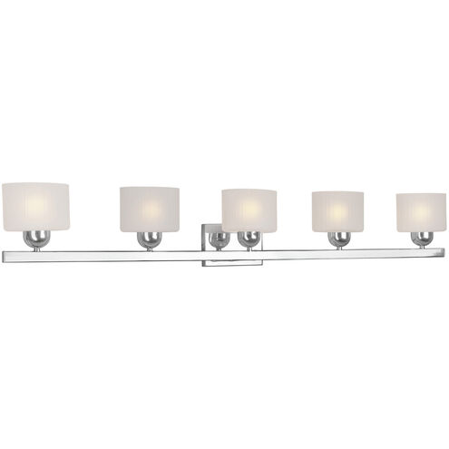 Ally 5 Light 50 inch Chrome Bath Bar Wall Light