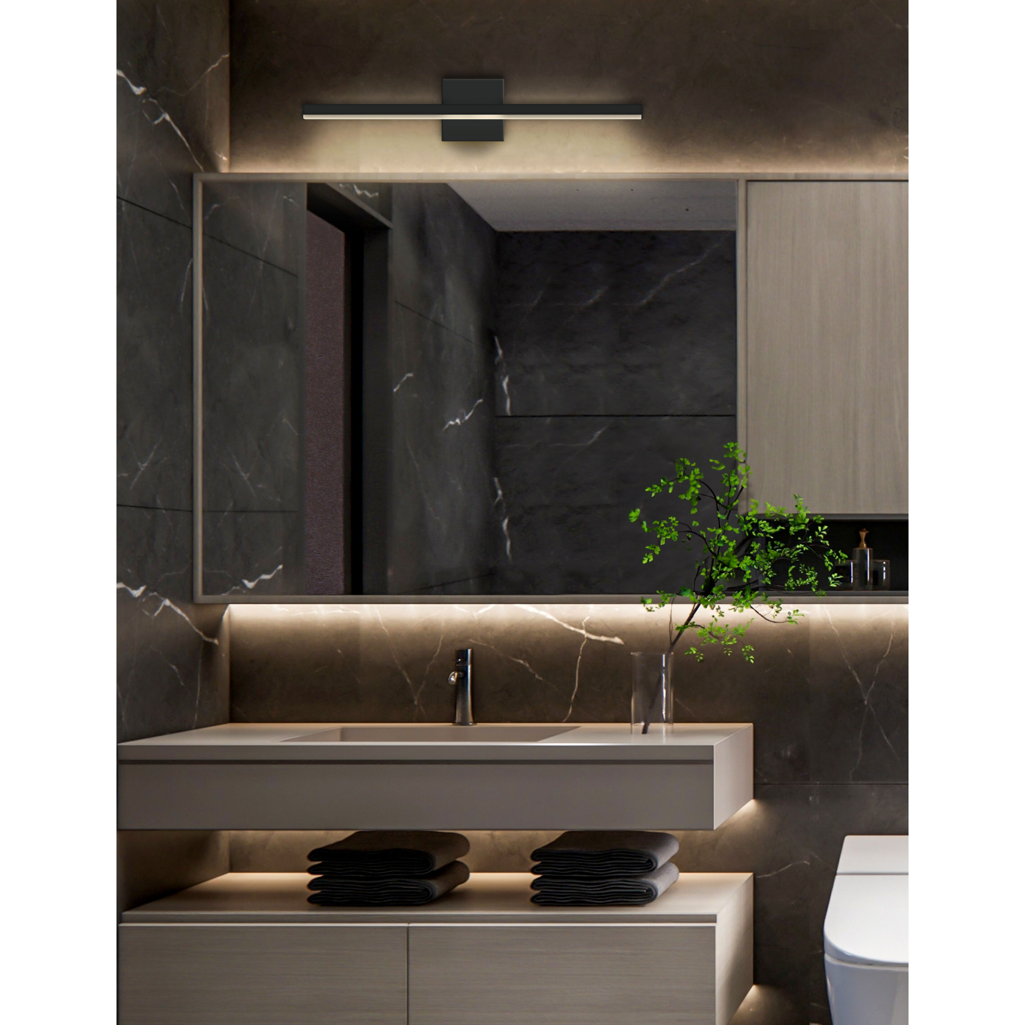 Lineari 1 Light 24 inch Matte Black Bath Vanity Light Wall Light