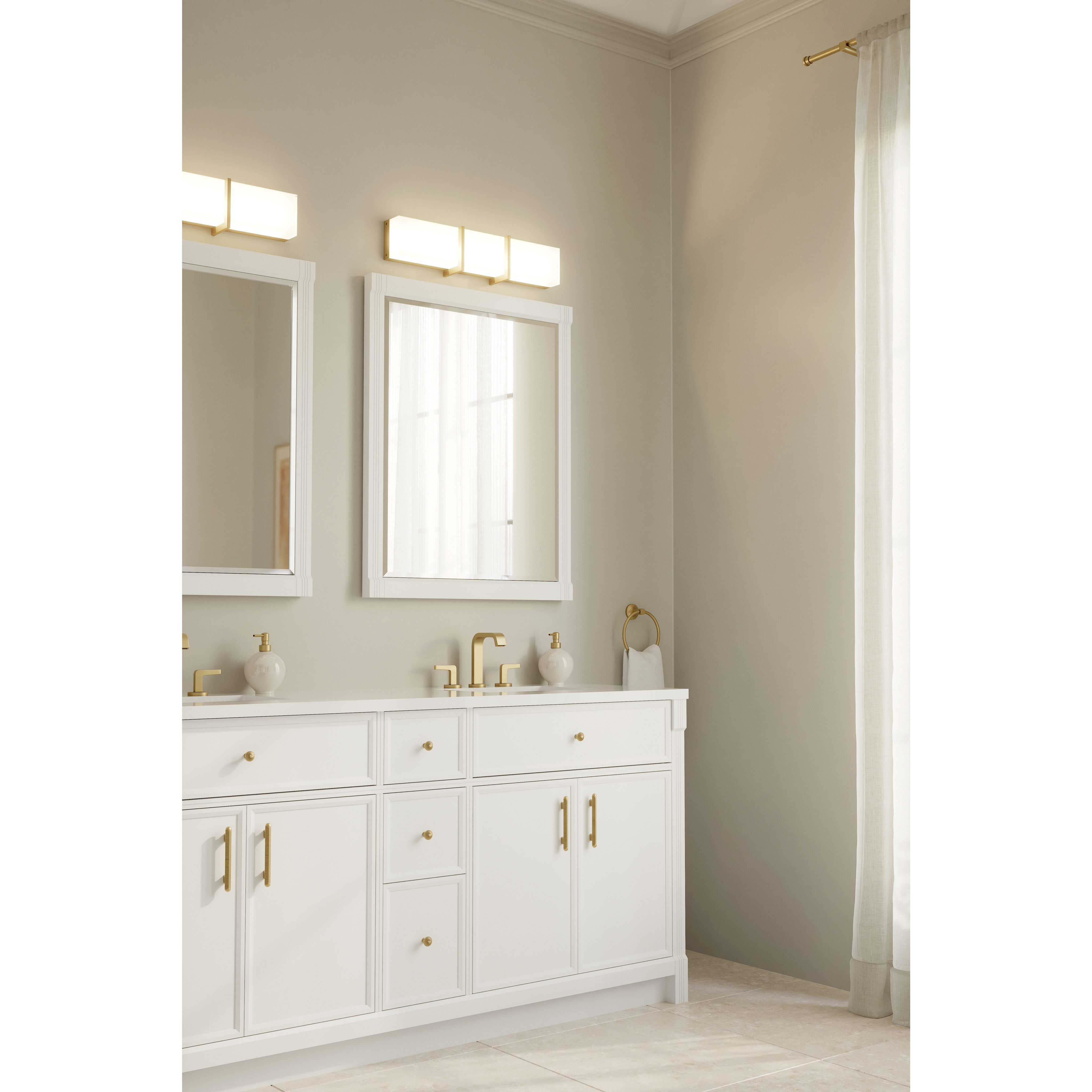 High Rise LED 24.25 inch Legacy Brass Bath Bar Wall Light