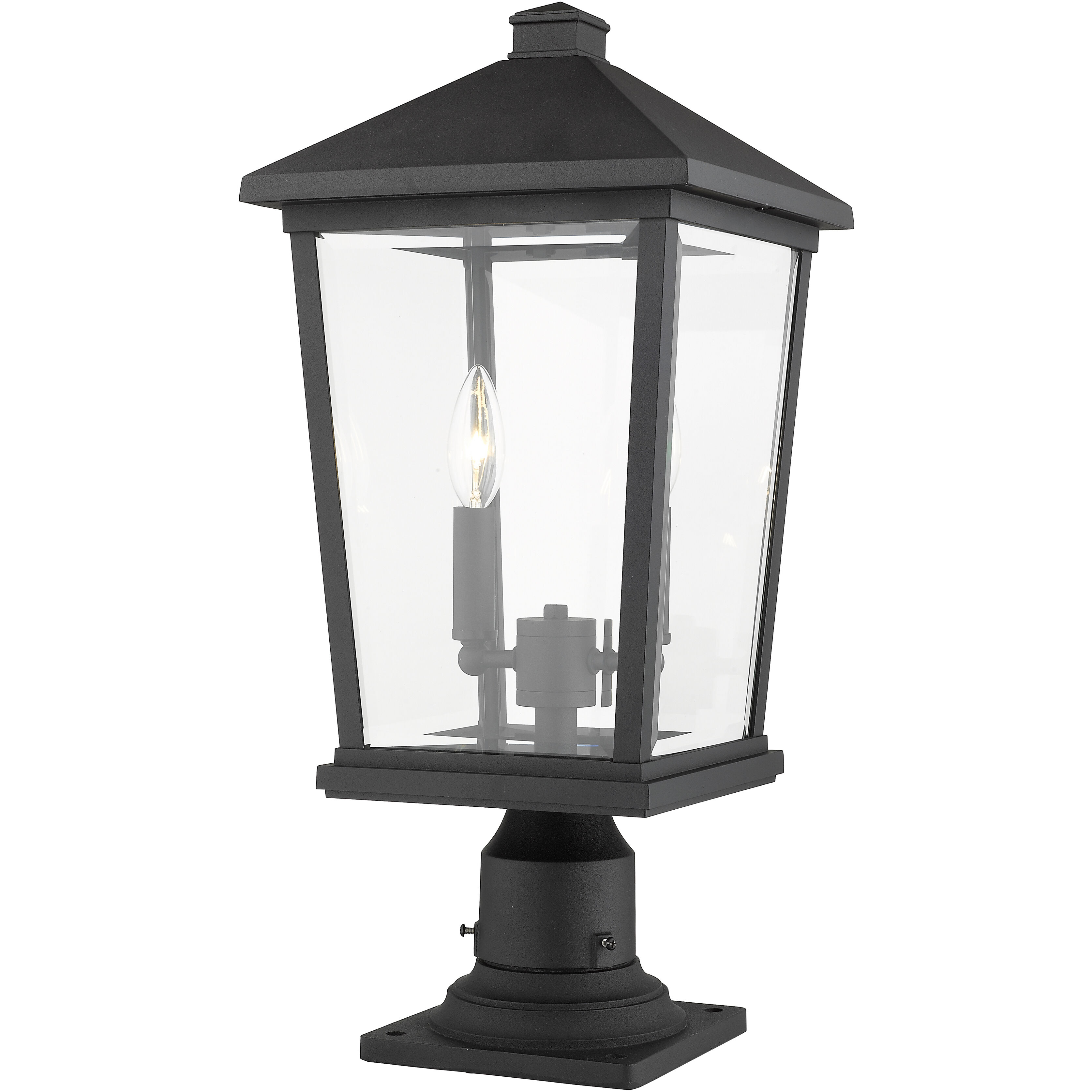 Beacon 2 Light 21.5 inch Black Outdoor Pier Mounted Fixture in 8.25