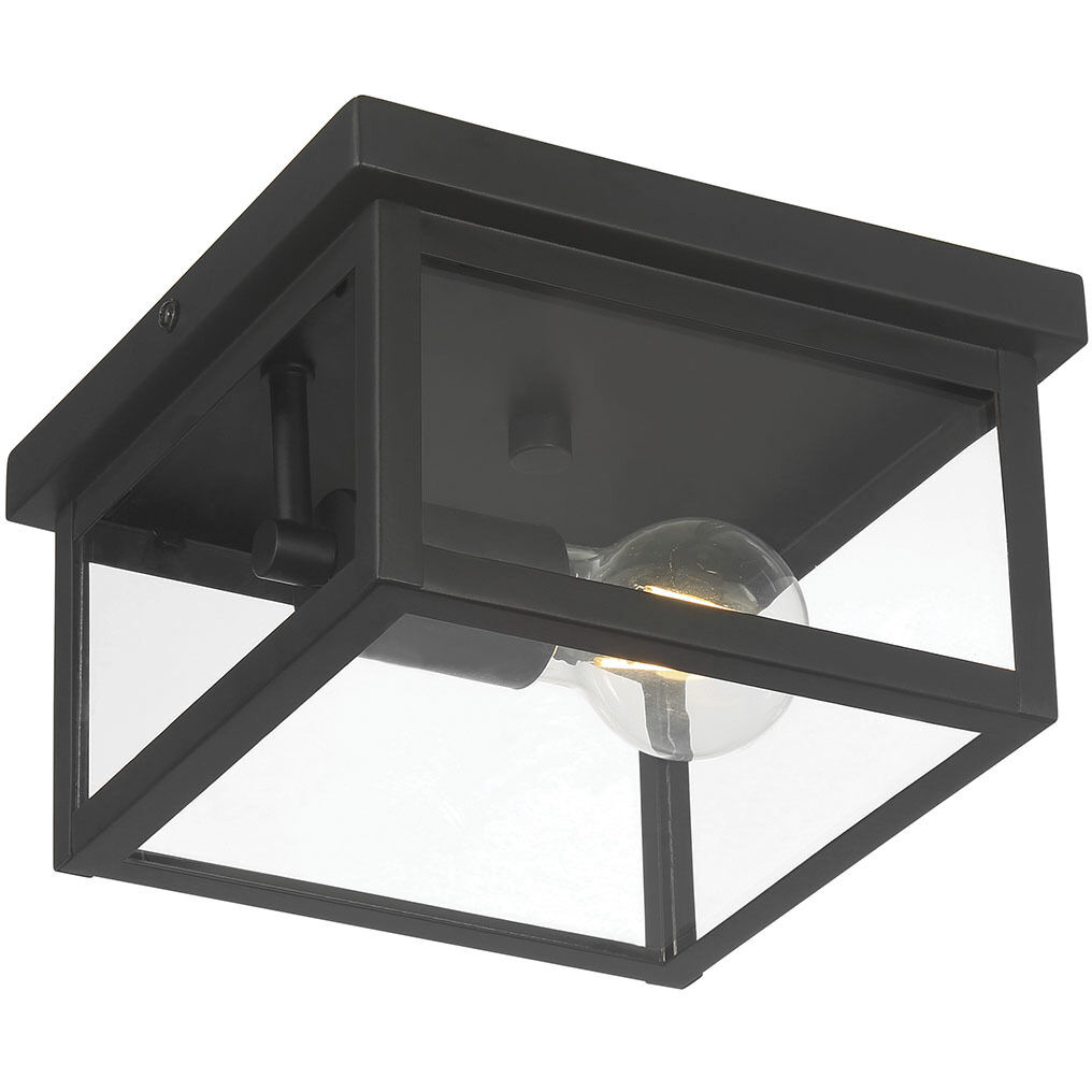Evanton 1 Light 8 inch Powder Coated Black Outdoor Flush Mount