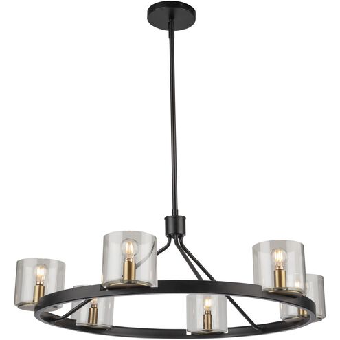 Salinas LED 29 inch Black and Brass Chandelier Ceiling Light