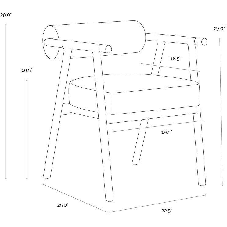 Sova Black / Copenhagen White Dining Armchair