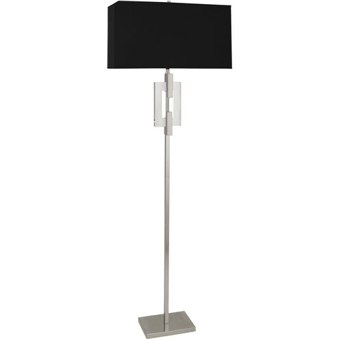 Lincoln 63 inch 150.00 watt Polished Nickel Floor Lamp Portable Light in Black With Matte Silver