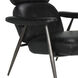 Randers Metal and Black Leather Arm Chair