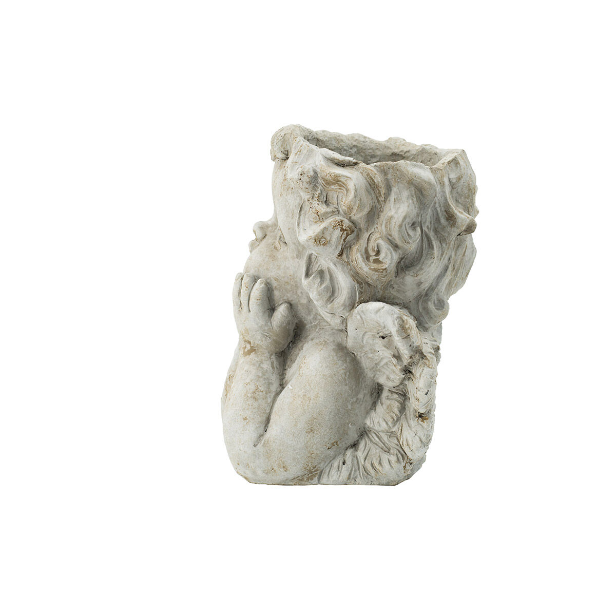 Cherub Angel Gray Outdoor Planter