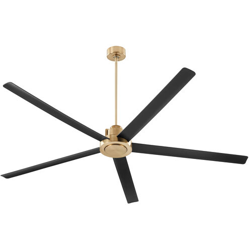 Quorum 80805-8059 Revel 80 inch Aged Brass with Matte Black Blades Ceiling  Fan