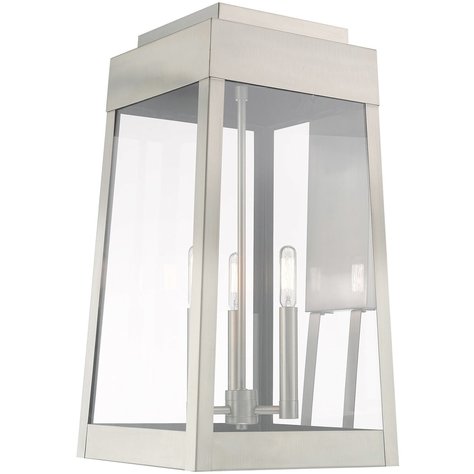 Oslo 3 Light 20 inch Brushed Nickel Outdoor Wall Lantern