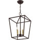 Devone 3 Light 13 inch Bronze Convertible Semi Flush/Lantern Ceiling Light