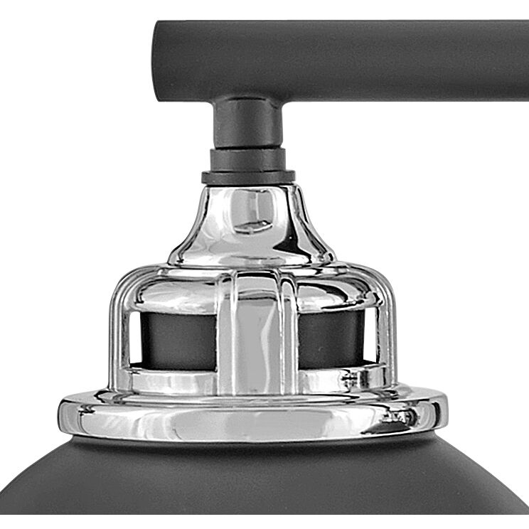 Fletcher 4 Light 32 inch Black with Chrome Vanity Light Wall Light in Black/Chrome