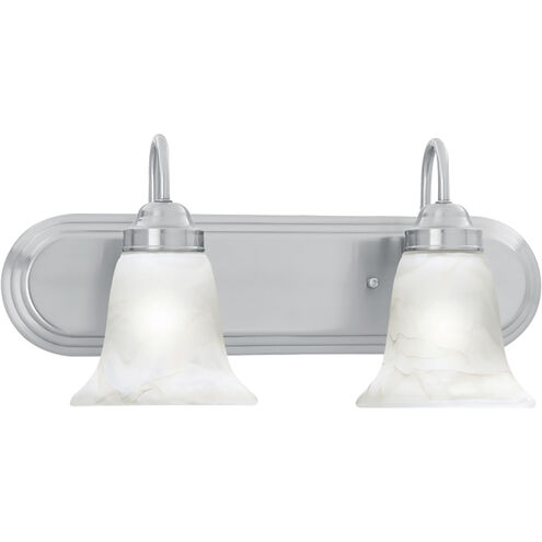 Homestead 2 Light 18 inch Brushed Nickel with White Vanity Light Wall Light