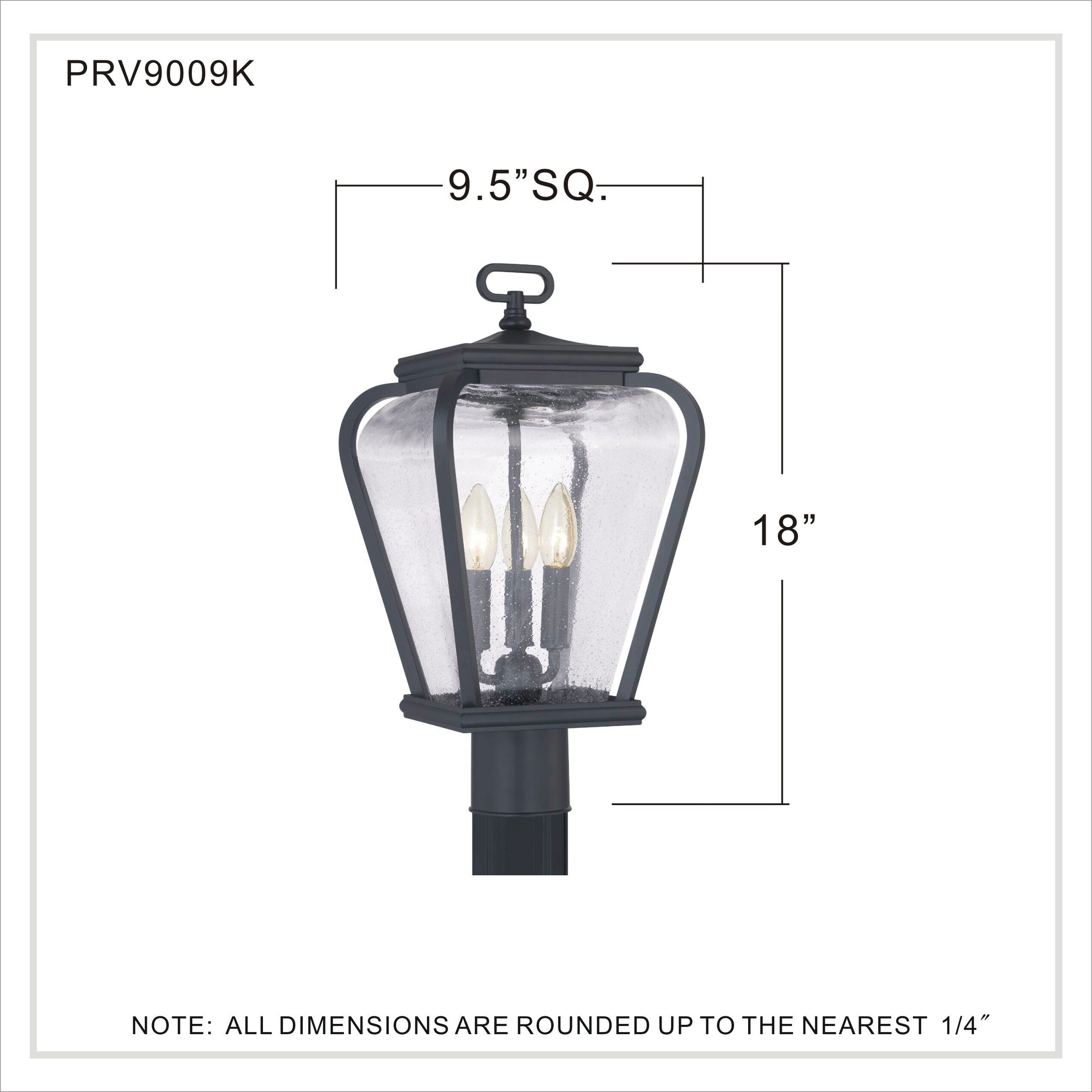 Province 3 Light 18 inch Mystic Black Outdoor Post Lantern