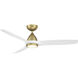 Skylark 54 inch Soft Brass and Matte White with Matte White Blades Downrod Ceiling Fan in Soft Brass Matte White