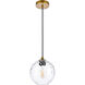 Cashel 1 Light 8 inch Brass Pendant Ceiling Light