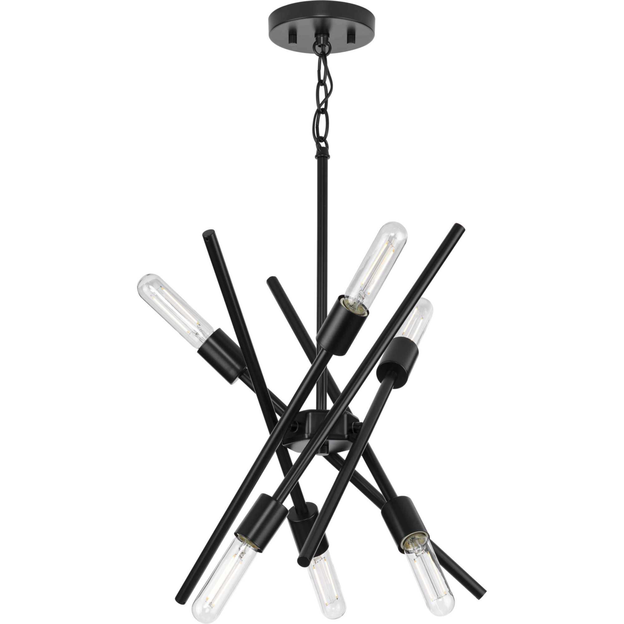 Astra 6 Light 22.57 inch Matte Black Chandelier Ceiling Light, Design Series