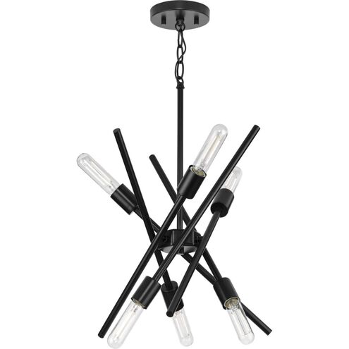 Astra 6 Light 22.57 inch Matte Black Chandelier Ceiling Light, Design Series