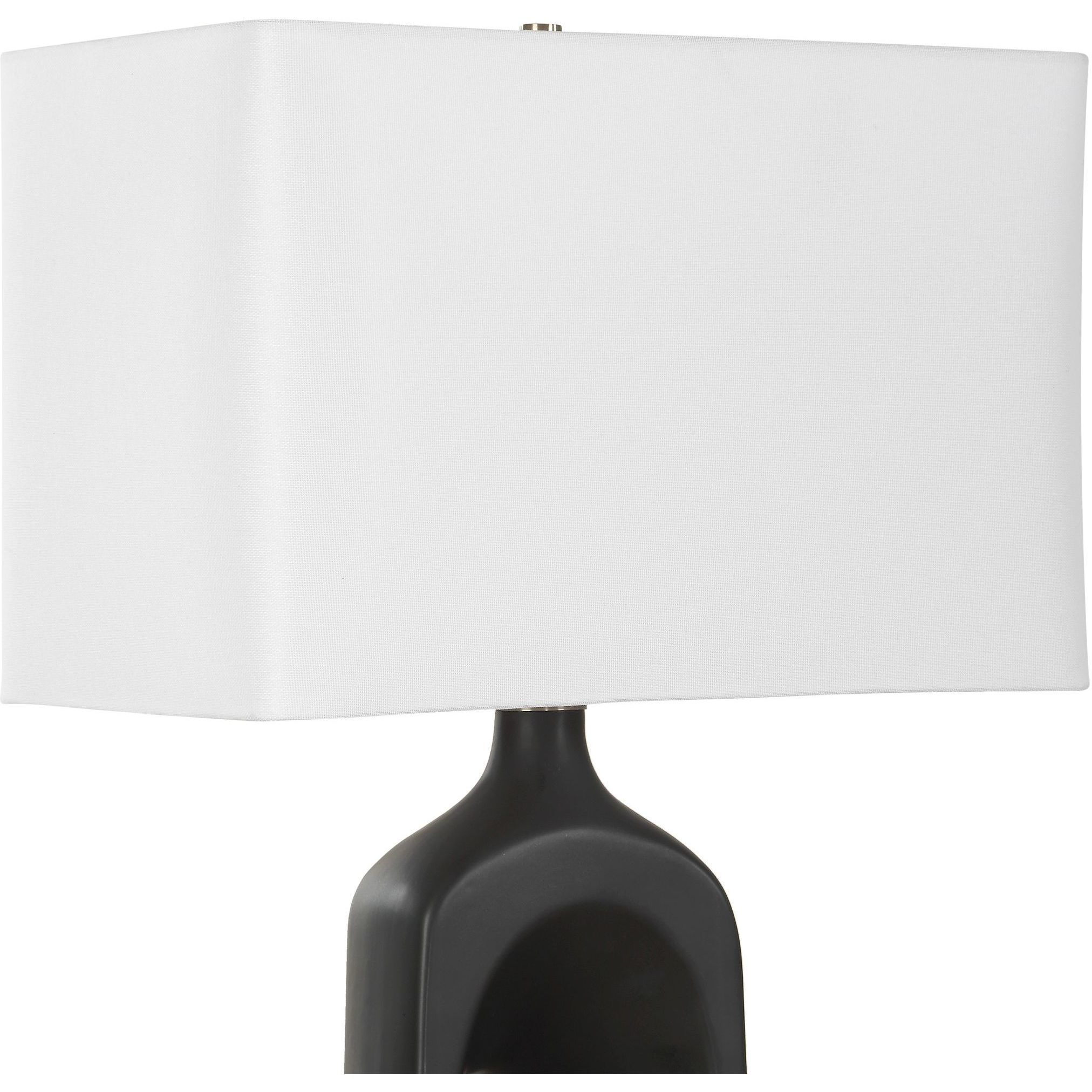 Void 30 inch 150 watt Matte Black Glaze and Brass Table Lamp Portable Light