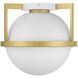 Carlysle 1 Light 15 inch White with Warm Brass Flush Mount Ceiling Light in White/Warm Brass