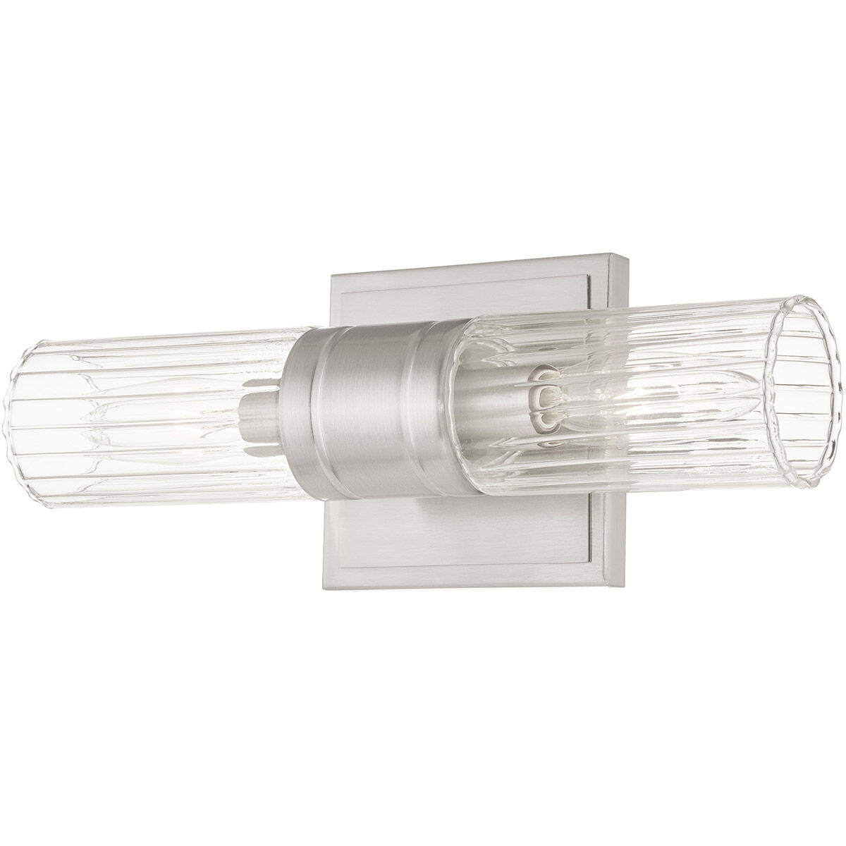 Midtown 2 Light 12 inch Brushed Nickel Bath Vanity Wall Light