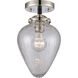 Nouveau Geneseo 1 Light 7 inch Black Polished Nickel Semi-Flush Mount Ceiling Light, Nouveau