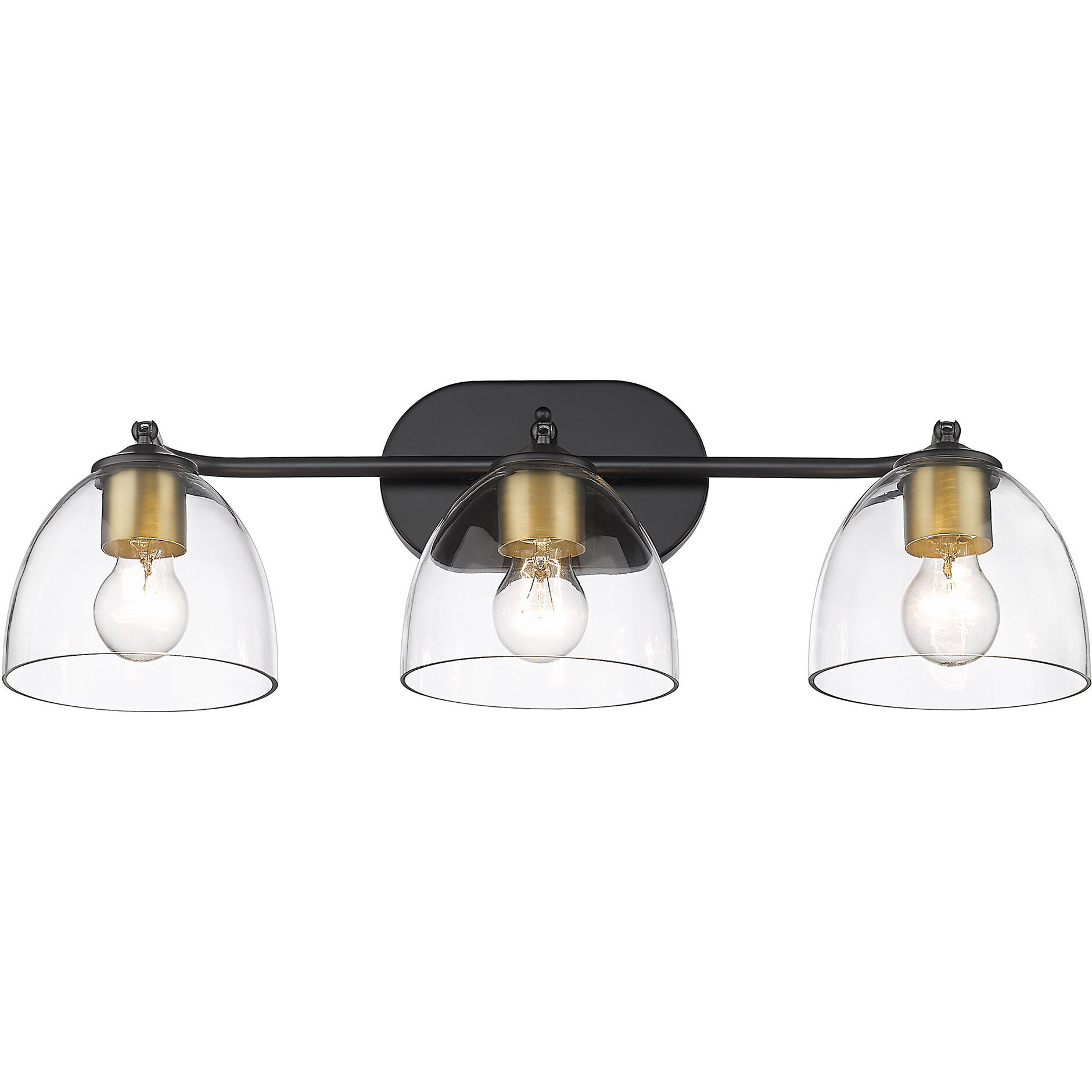 Roxie Vanity Wall Light in Matte Black/Brushed Champagne Brass