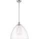 Ballston Dome 1 Light 16 inch Polished Chrome Pendant Ceiling Light in Clear Glass