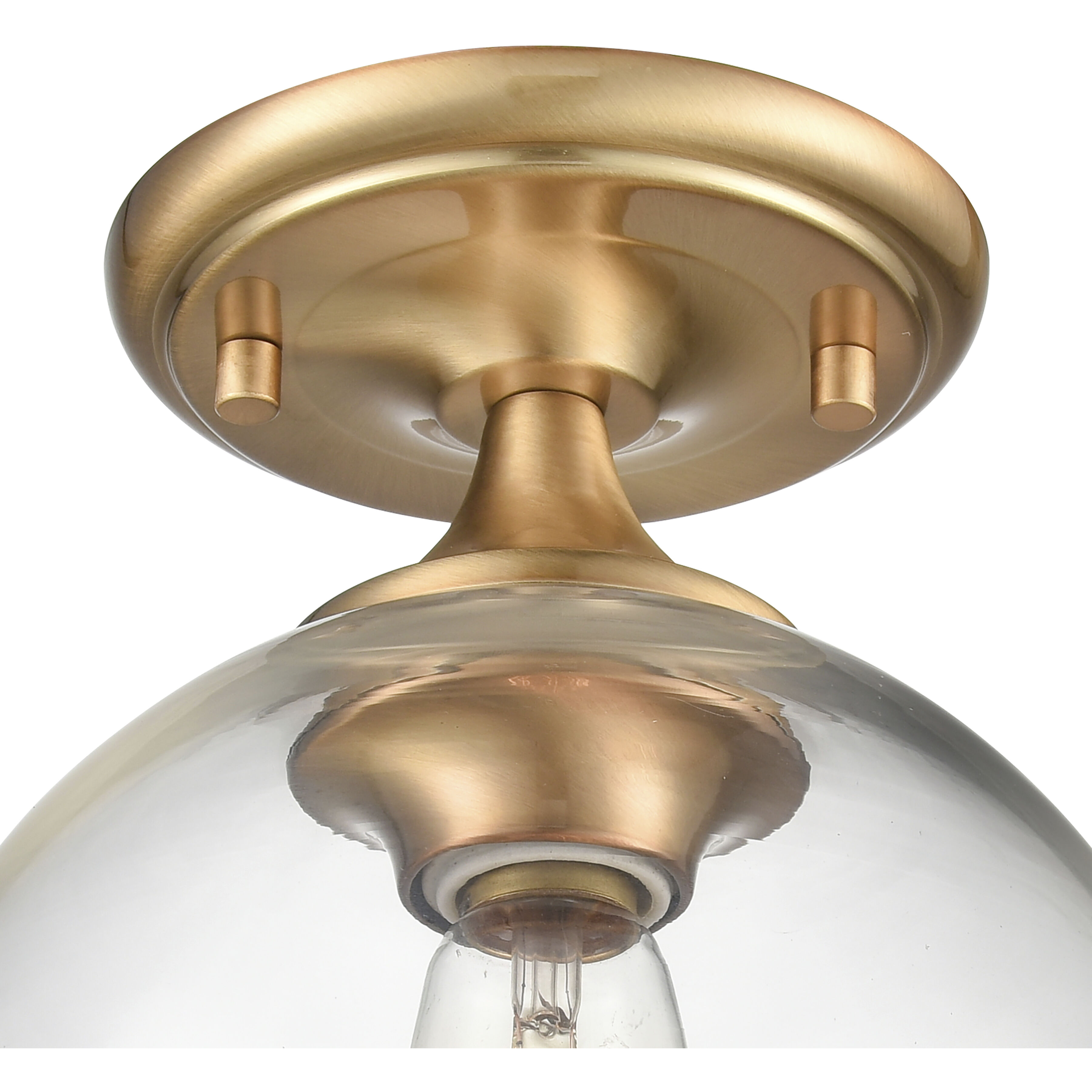 Angie 1 Light 8 inch Satin Brass Semi Flush Mount Ceiling Light