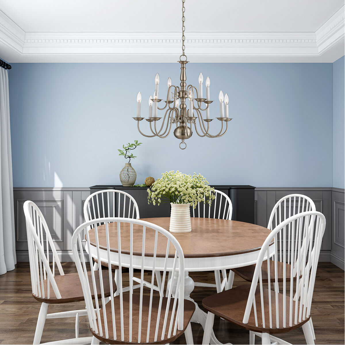 Williamsburgh 12 Light 26 inch Brushed Nickel Chandelier Ceiling Light