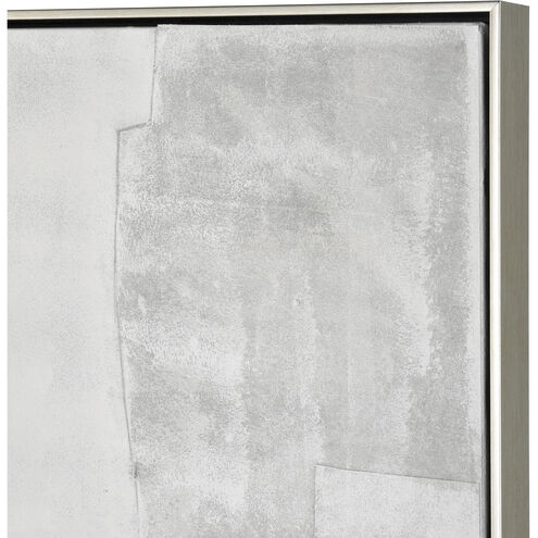 Whiten I White with Gray and Champagne Silver Framed Wall Art