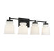 Contemporary 4 Light 32 inch Matte Black Bathroom Vanity Light Wall Light
