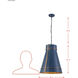 Brasserie 1 Light 20 inch French Blue and Heritage Bronze Pendant Ceiling Light