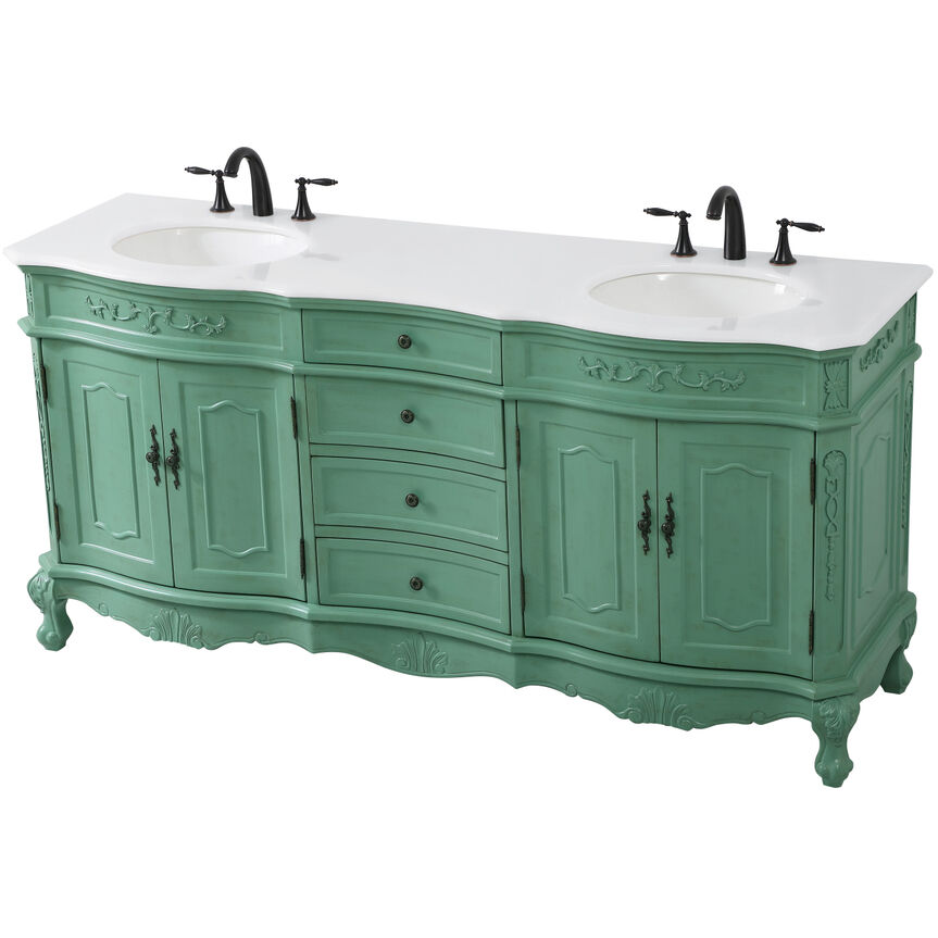Danville 72 X 21 X 36 inch Vintage Mint Vanity Sink Set