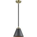 Nouveau Appalachian 1 Light 8 inch Black Antique Brass Mini Pendant Ceiling Light in Incandescent, Matte Black, Nouveau