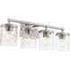 Starky 4 Light 28 inch Satin Nickel Vanity Light Wall Light