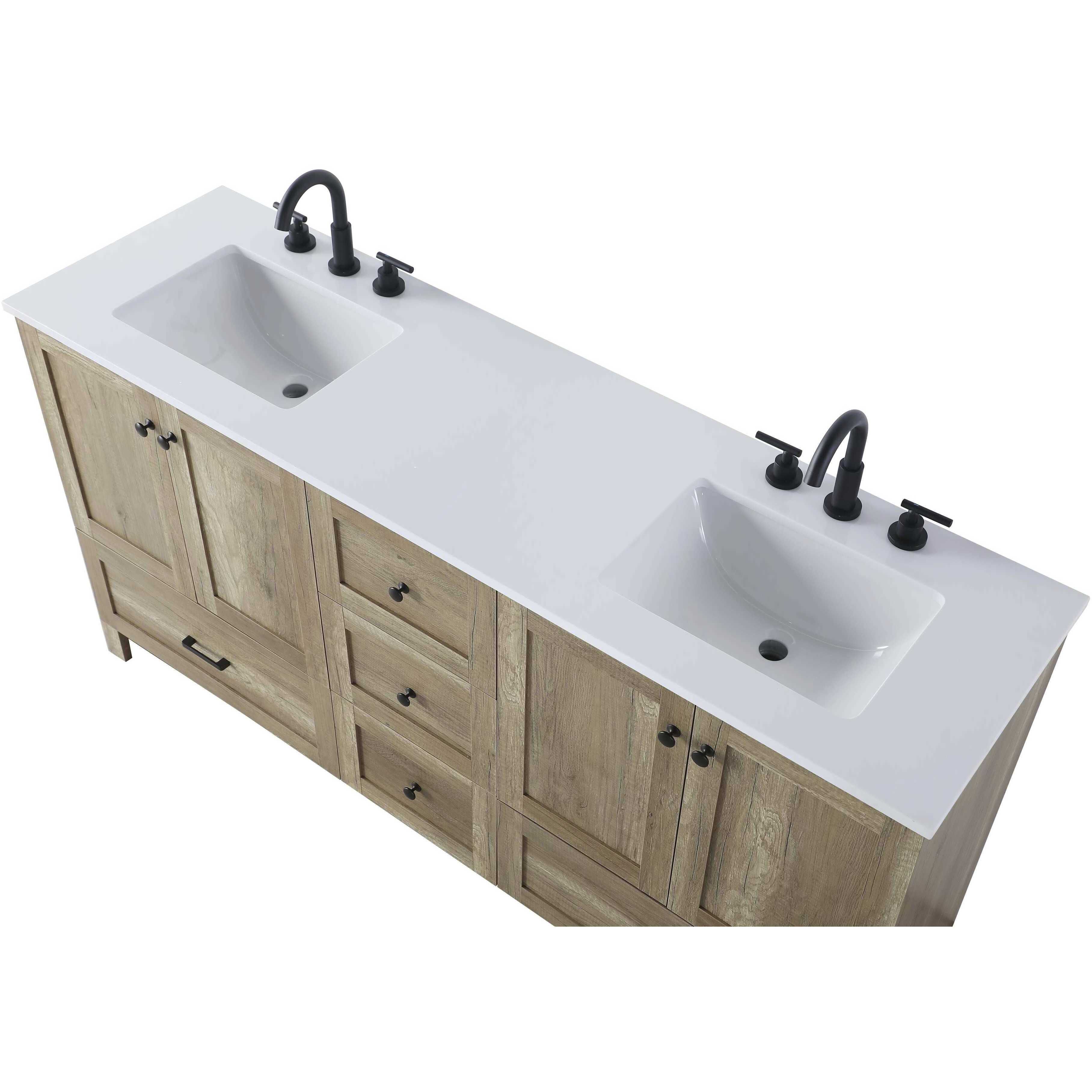 Soma 66 X 34 inch Natural Oak Bathroom Vanity Cabinet