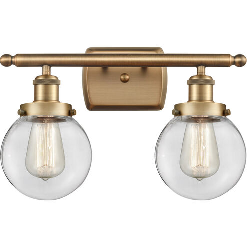 Ballston Beacon LED 16 inch Brushed Brass Bath Vanity Light Wall Light in Clear Glass