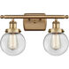 Ballston Beacon LED 16 inch Brushed Brass Bath Vanity Light Wall Light in Clear Glass