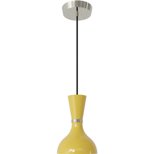 Clare 1 Light 7 inch Sunset Yellow with Polished Nickel Pendant Ceiling Light