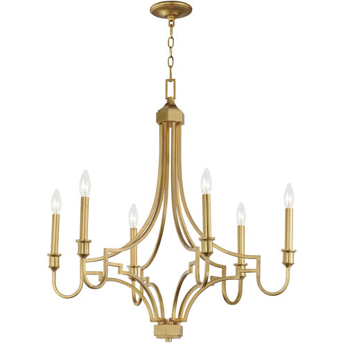 Normandy 6 Light 29 inch Gold Leaf Chandelier Ceiling Light