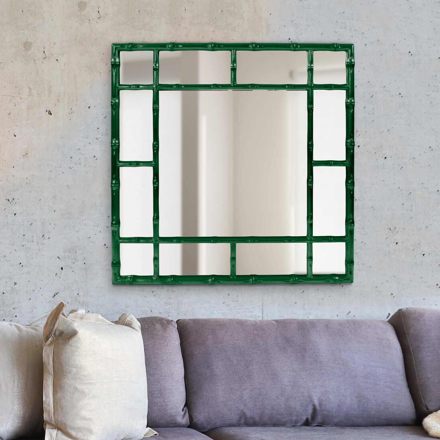 Bamboo 40 X 40 inch Hunter Green Mirror
