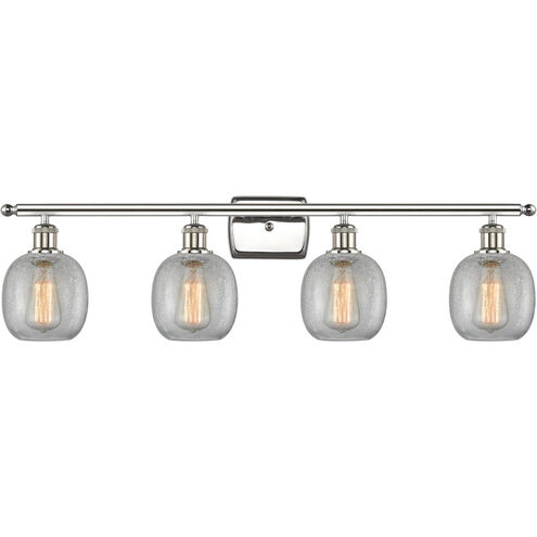 Ballston Belfast LED 36 inch Polished Nickel Bath Vanity Light Wall Light in Clear Crackle Glass, Ballston